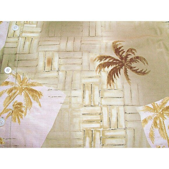 Mens Harbor Bay HB Sport Island Palm Tree Short Sleeve Button Front Shirt Sz 4X - Picture 8 of 8
